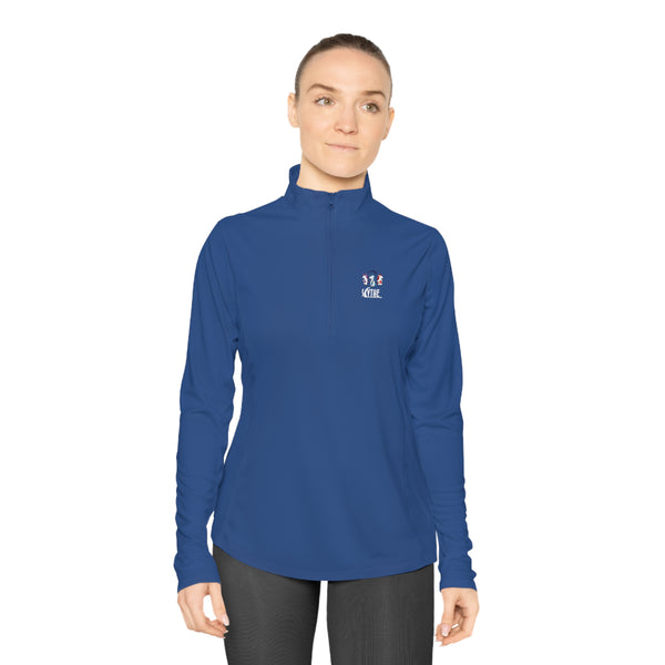 'Shades of Blue Team' Ladies Quarter-Zip Pullover